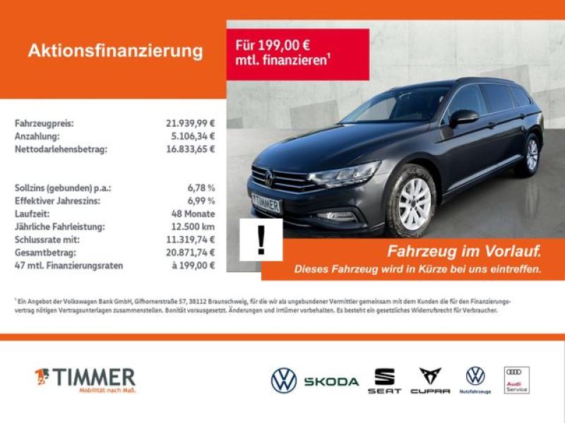 VW  Passat Variant 2.0 TDI DSG BUSINESS +AHK +LED +A, Mangangrau Metallic