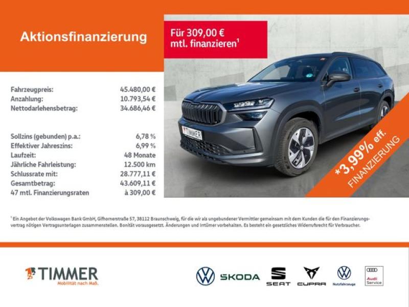 SKODA  Kodiaq 2.0 TDI DSG 4x4 SELECTION +AHK +MATRIX +A, Graphite Grau Metallic