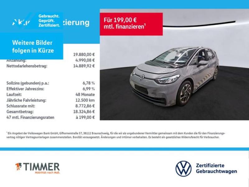 VW  ID.3 Pro 62 kWh +LED +ACC +RKAM +NAVI +SHZ +18", Mondsteingrau Schwarz