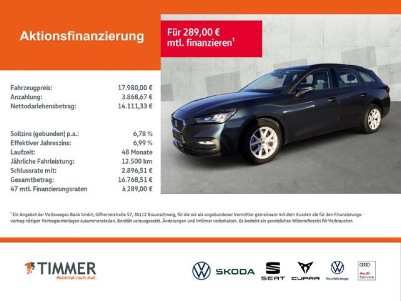 SEAT  Leon ST 1.5 TSI STYLE +AHK +LED +ACC +NAVI +SHZ, Magnetic Grau Metallic