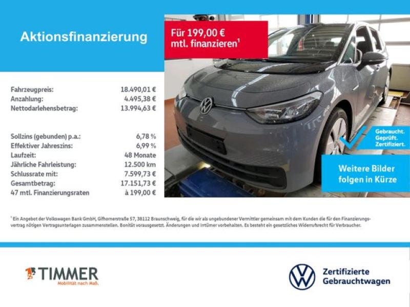 VW  ID.3 PRO 62 kWh LIFE +LED +ACC +CARPLAY +NAVI +S, Mondsteingrau Schwarz