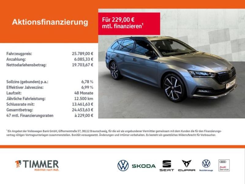 SKODA  Octavia Combi 2.0 TDI DSG SPORTLINE +LED +HuD +N, Graphite Grau Metallic