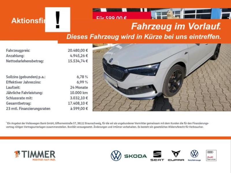SKODA  Scala 1.5 TSI DSG MONTE CARLO +AHK +PANO +LED +V, Stahl Grau