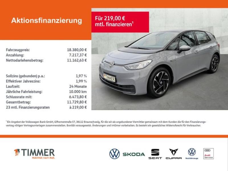 VW  ID.3 PURE PERF. 55 kWh *LED *ACC *CARPLAY *18" *, Mondsteingrau