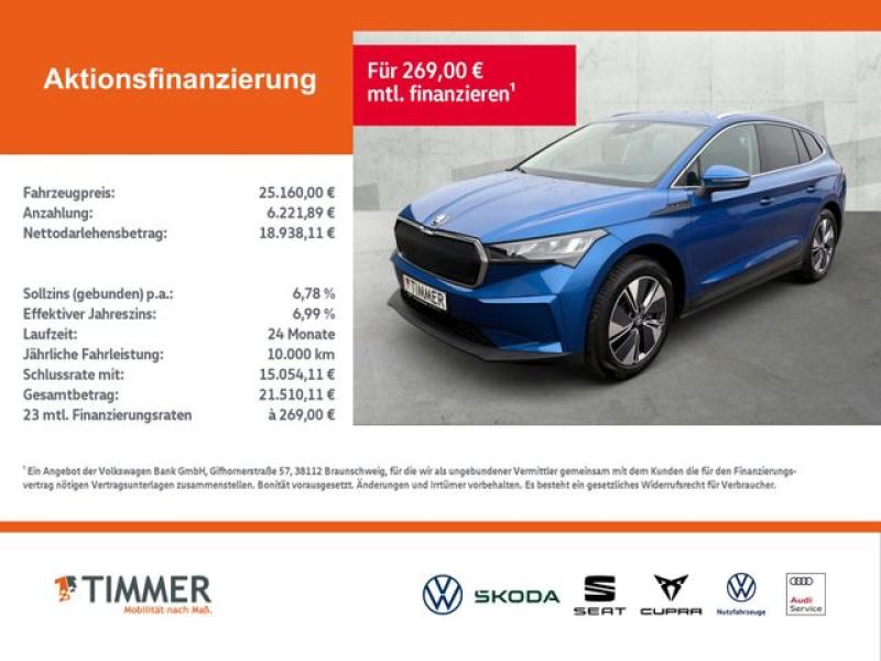 SKODA  Enyaq iV 60 LOFT +RKAM +LED +NAVI +SHZ +19" +CAR, Race Blau Metallic