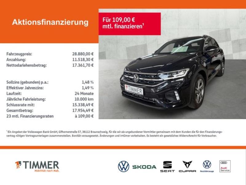 VW  T-Roc 1.5 TSI DSG R-LINE +AHK +RKAM +ACC +APP +N, Deep Black Perleffekt