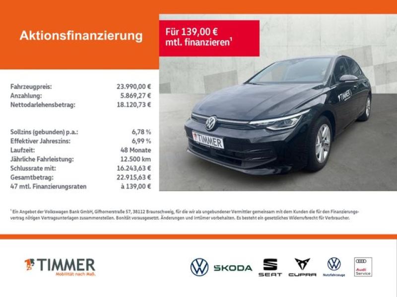 VW  Golf Life 1,5TSI*SHZG*VIRT COCKPIT*CARPLAY*LED*, Grenadillschwarz Metallic