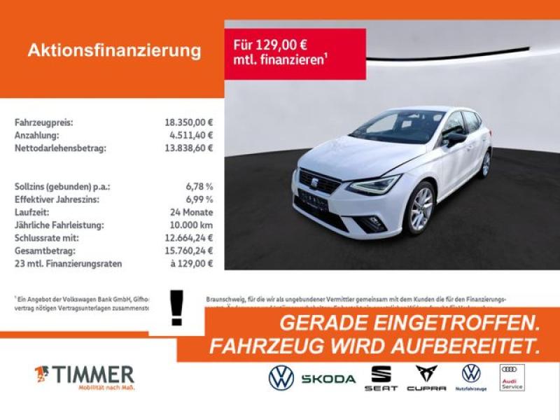 SEAT  Ibiza 1.0 TSI FR +LED +NAVI +17" +DAB +PDC +, Weiß