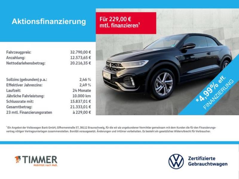 VW  T-Roc Cabriolet 1.5 TSI DSG R-LINE +AHK +LED +AC, Deep Black Perleffekt