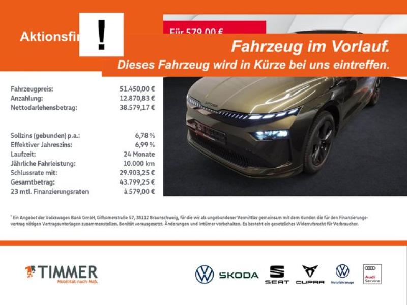 SKODA  Enyaq Coupé 85x SPORTLINE +WÄPU +AHK +CANTON +PA, Olibo Grün Metallic