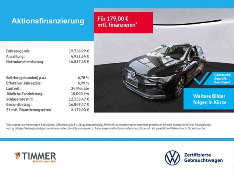 VW  Golf VIII 1.5 eTSI DSG ACTIVE +LED +ACC +VIRTUAL, Deep Black Perleffekt