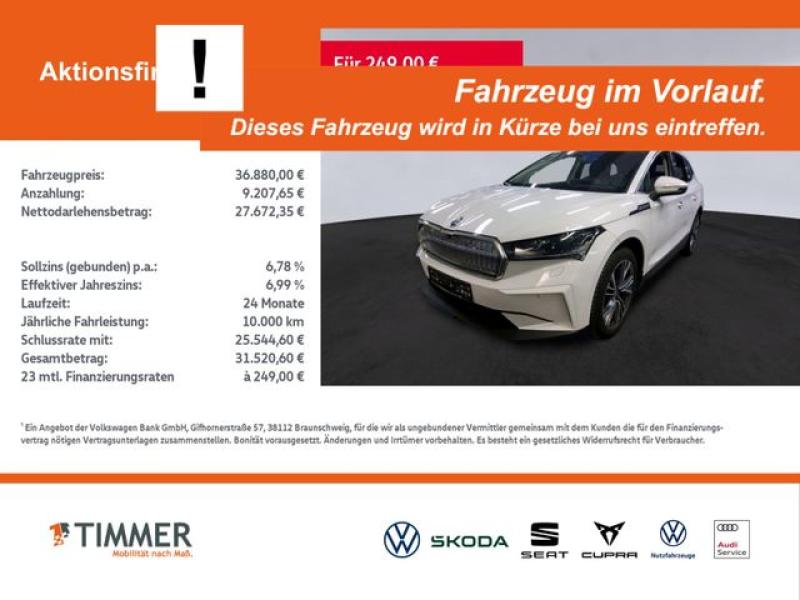 SKODA  Enyaq iV 80x LOFT +WÄPU +AHK +CANTON +MATRIX +AC, Moon Weiß Perleffekt