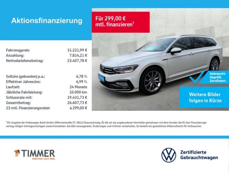VW  Passat Variant 2.0 TDI DSG R-LINE +AHK +H&K +RKA, Gletscherweiß Metallic