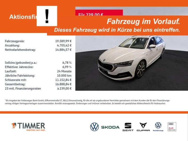 SKODA  Octavia Combi 2.0 TDI DSG CLEVER +AHK +LED +RKAM, Moon-Weiß Perleffekt