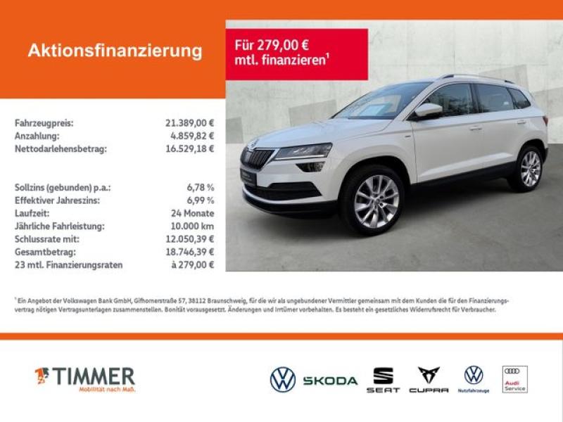 SKODA  Karoq 2.0 TDI DSG CLEVER +LED +RKAM +VIRTUAL +NA, Moon Weiß Perleffekt