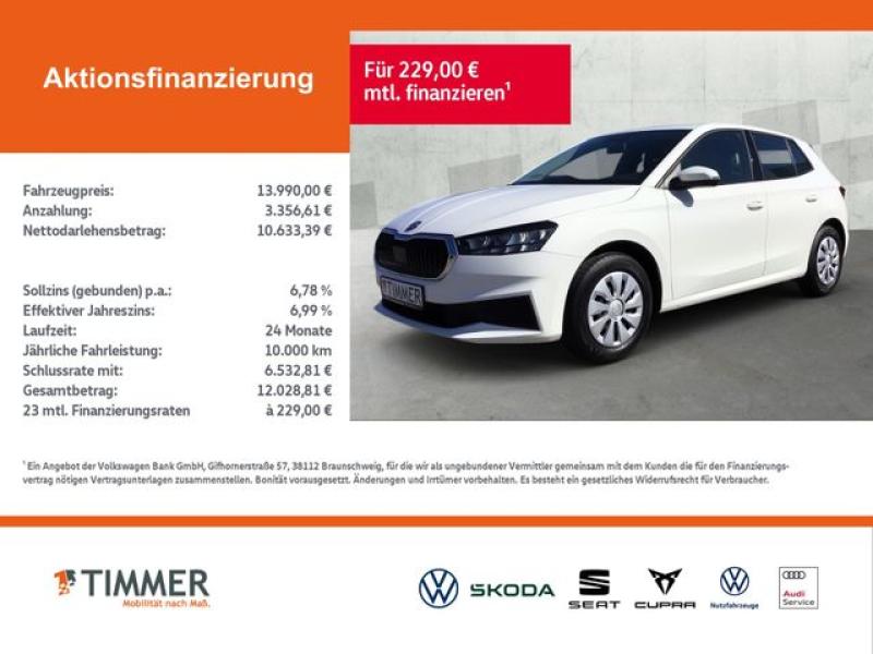 SKODA  Fabia 1.0 ACTIVE +LED +DAB SHZ +KLIMA +PDC +, Candy Weiß