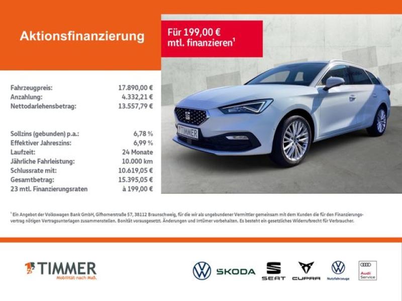 SEAT  Leon ST 2.0 TDI DSG XCELLENCE +LED +RKAM +STHZG, Nevada Weiß Metallic