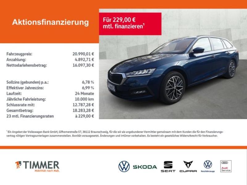 SKODA  Octavia Combi 1.5 eTSI DSG CLEVER +LED +RKAM +NA, Lava Blau Metallic