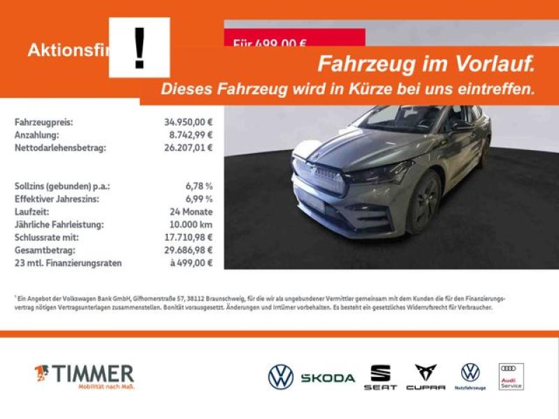 SKODA  Enyaq Coupé iV 80x RS +AHK +CANTON +PANO +RKAM +, Graphite Grau Metallic