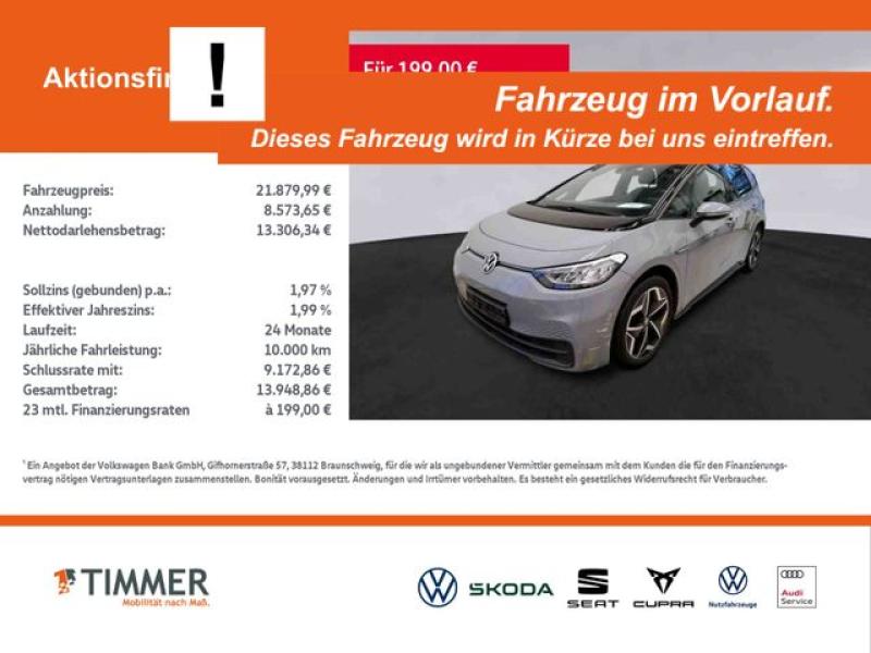 VW  ID.3 PRO 62 kWh +WÄPU +LED +ACC +CARPLAY +RKAM +, Mondsteingrau
