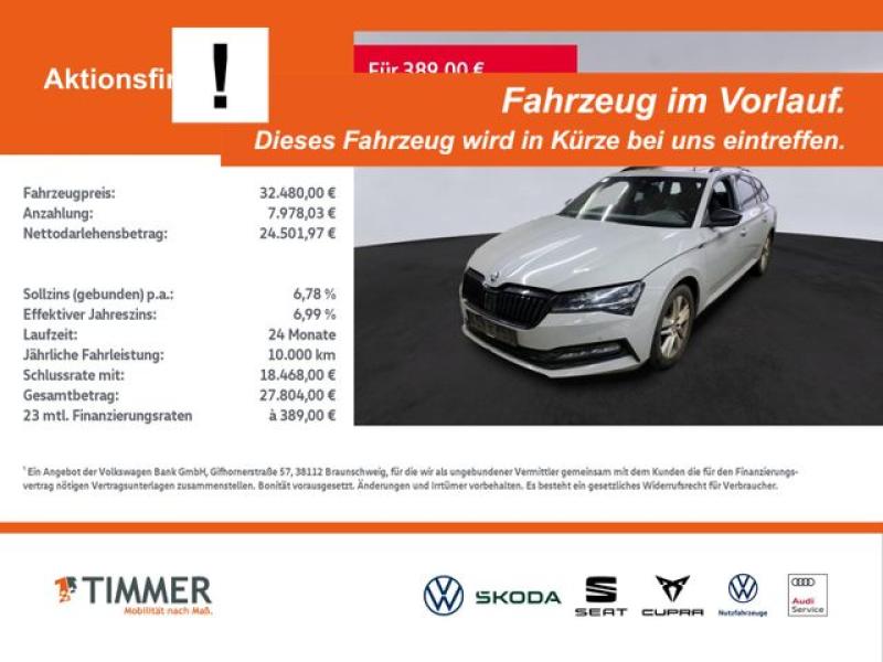 SKODA  Superb Combi 2.0 TDI DSG 4x4 SPORTLINE +AHK +CAN, Stahl Grau