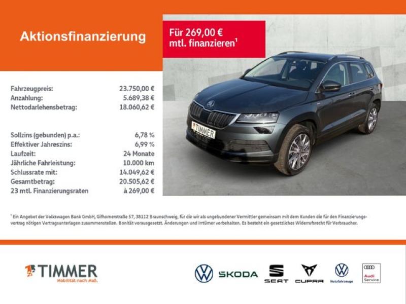 SKODA  Karoq 2.0 TDI CLEVER +LED +CANTON +STHZG +VIRTUA, Quarz-Grau Metallic