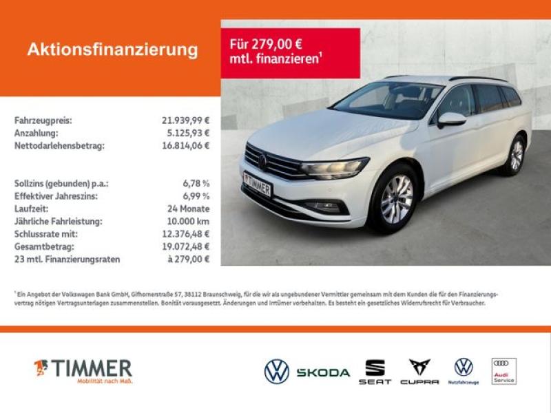 VW  Passat Variant 2.0 TDI DSG BUSINESS +LED +RKAM +, Gletscherweiß Metallic