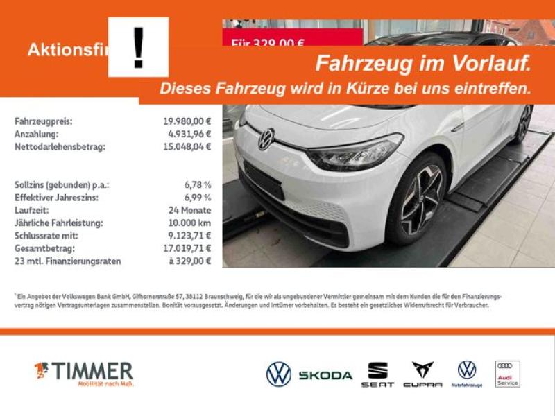 VW  ID.3 PURE PERF. 55 kWh CITY +LED +ACC +CARPLAY +, Gletscherweiß Metallic