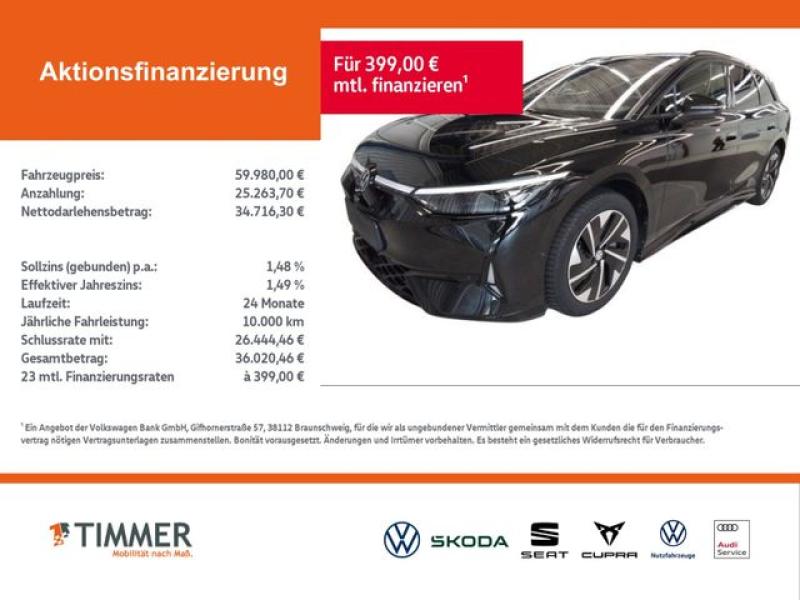 VW  ID.7 Tourer GTX 4M 91 kWh +AHK +WÄPU +H&K +PANO, Grenadillschwarz Metallic