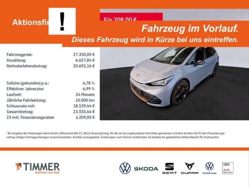 CUPRA  Born 62 kWh +PANO +LED +ACC +RKAM +NAVI +SHZ +19, Vapor Grau