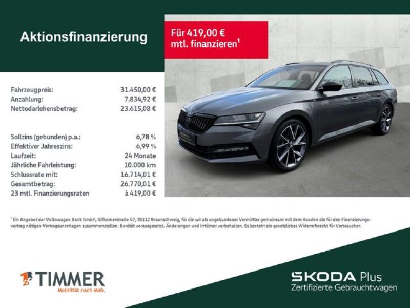 SKODA  Superb Combi 2.0 TDI DSG 4x4 SPORTLINE +AHK +PAN, Graphite Grau Metallic