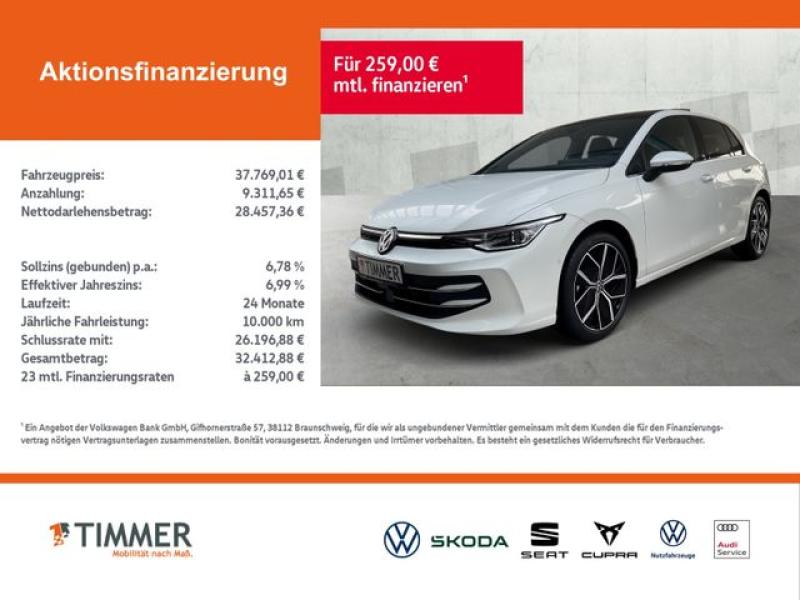 VW  Golf EDITION 50 1,5 l eTSI DSG, Pure White Uni / Schwarz Uni (