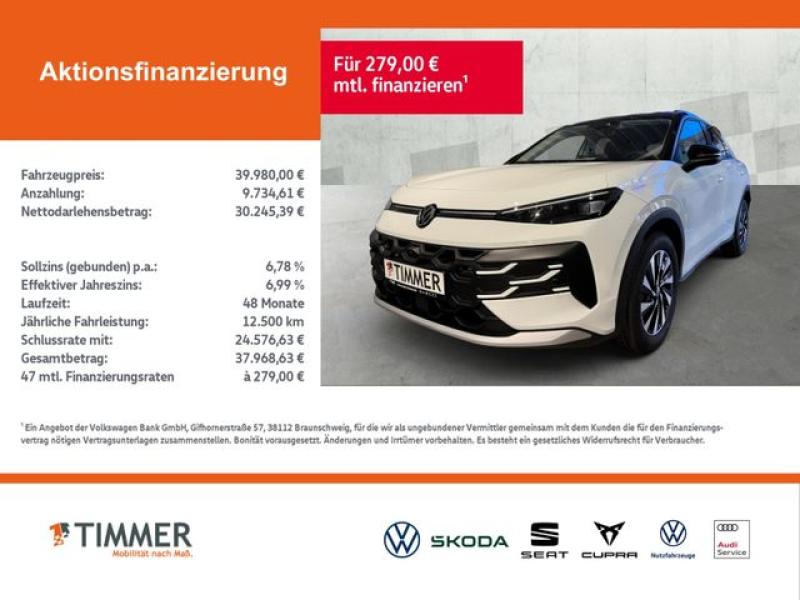 VW  T-Roc Style 1.5 l eTSI OPF 110 kW (150 ) DSG 1.5, Pure White Schwarz