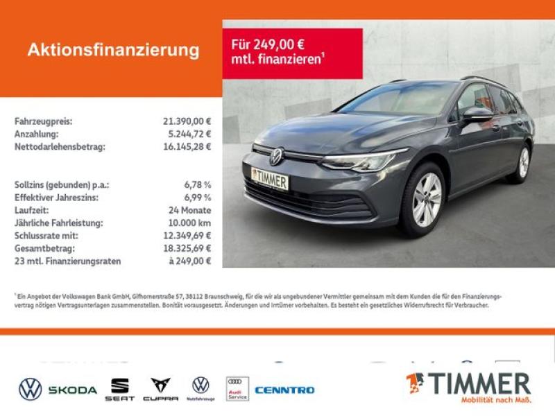 VW  Golf VIII Variant 2.0 TDI DSG LIFE +AHK +LED +AC, Delfingrau Metallic