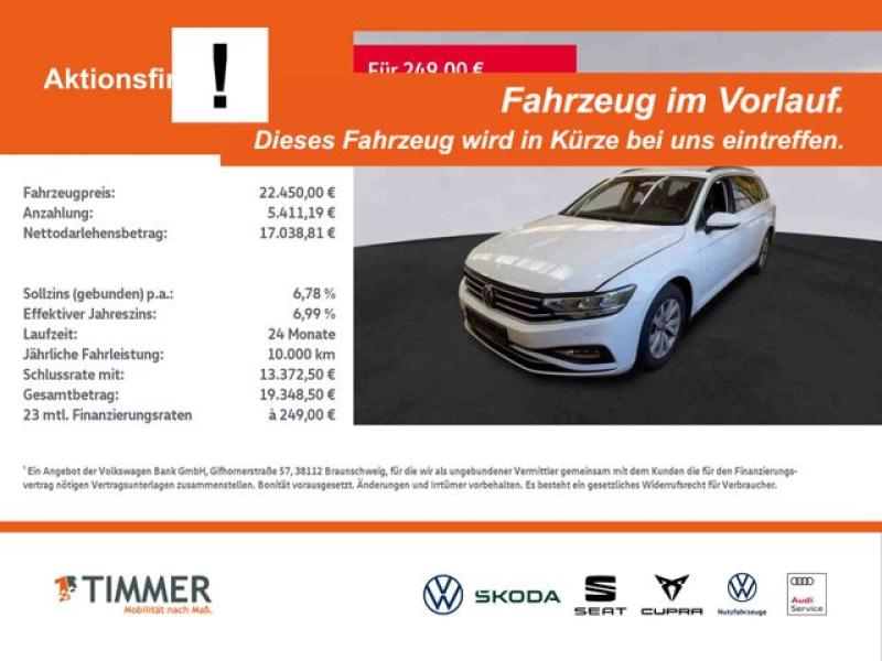VW  Passat Variant 2.0 TDI DSG BUSINESS +AHK +LED +A, Gletscherweiß Metallic