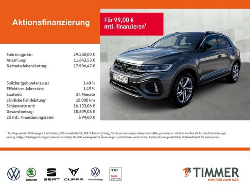 VW  T-Roc 1.5 TSI DSG R-LINE +AHK +LED +ACC +RKAM +V, Indiumgrau Metallic