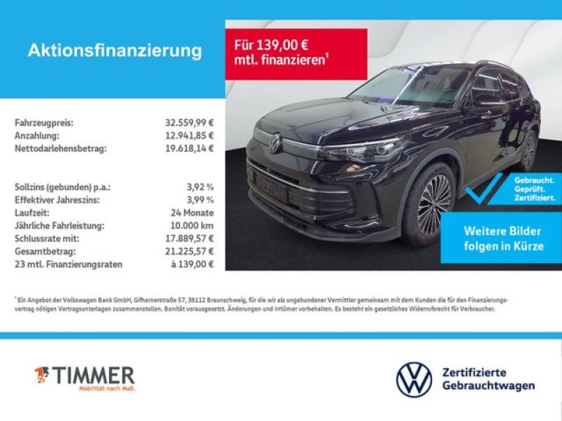 VW  Tiguan 1.5 eTSI DSG GOAL +AHK +360° +LED +ACC +V, Grenadillschwarz Metallic
