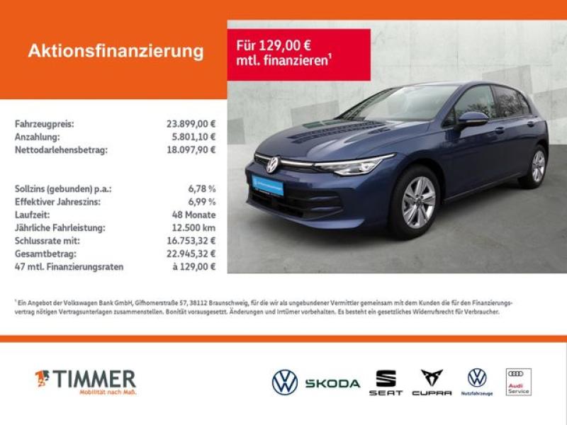 VW  Golf VIII 1.5 TSI Life *NAVI*CLIMATRONIC*WINTER-, Anemonenblau Metallic