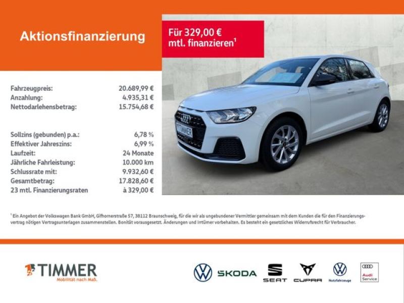 AUDI  A1 Sportback 25 TFSI ADVANCED +SHZ +VIRTUAL +ALU, Cortinaweiß