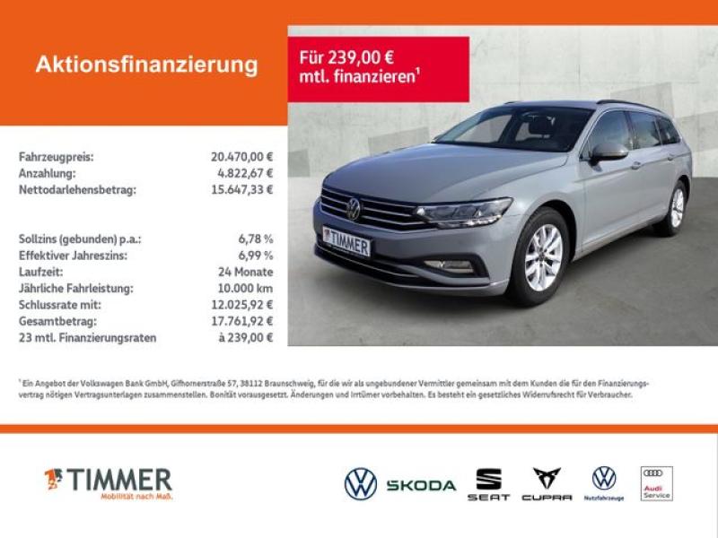 VW  Passat Variant 2.0 TDI DSG BUSINESS +AHK +LED +A, Mondsteingrau