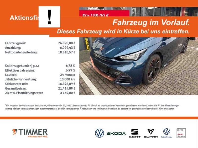 CUPRA  Born 62kWh +WÄPU +LED +ACC +360° +HuD +NAVI +SHZ, Aurora Blue Metallic