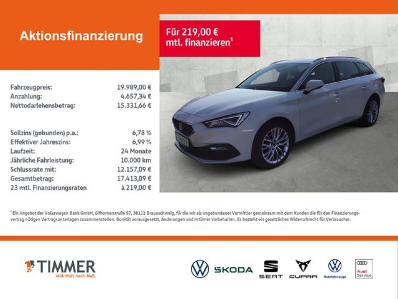 SEAT  Leon ST 2.0 TDI DSG XC +PANO +ACC +LEDER +NAVI +, Weiß