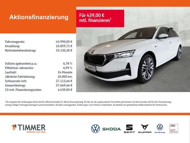 SKODA  Octavia Combi 2.0 TDI DSG Tour *KESSY*AHK*, Candy-Weiß