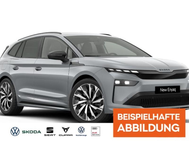 SKODA  Enyaq 85 SPORTLINE +AHK +PANO +MATRIX +ACC +RKAM, Stahl Grau