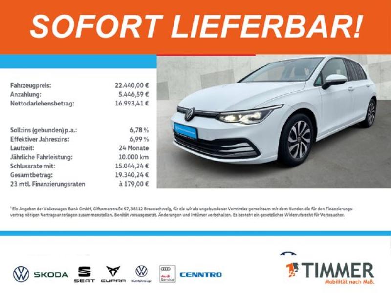 VW  Golf VIII 1.5 TSI ACTIVE +AHK +LED +ACC +RKAM +V, Pure White