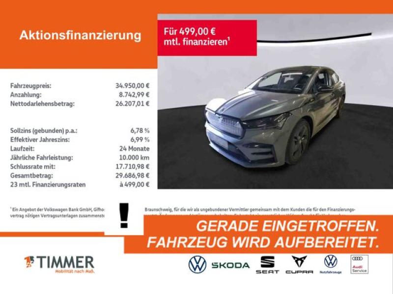 SKODA  Enyaq Coupé iV 80x RS +AHK +CANTON +PANO +RKAM +, Graphite Grau Metallic