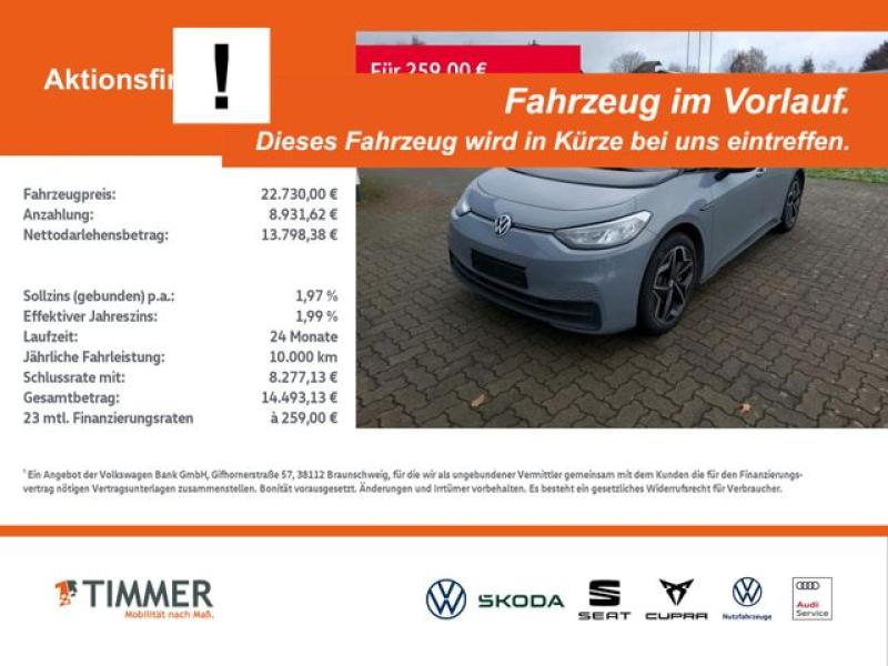 VW  ID.3 PRO 62 kWh +LED +RKAM +NAVI +SHZ +19" +DAB+, Mondsteingrau
