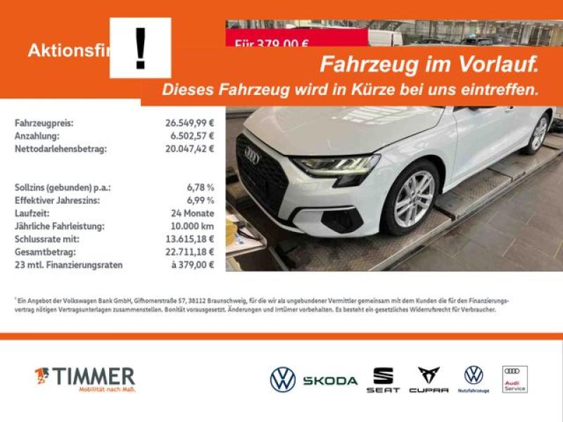AUDI  A3 Limousine 35 TDI S tronic +LED +RKAM +VIRTUAL, Gletscherweiß Metallic