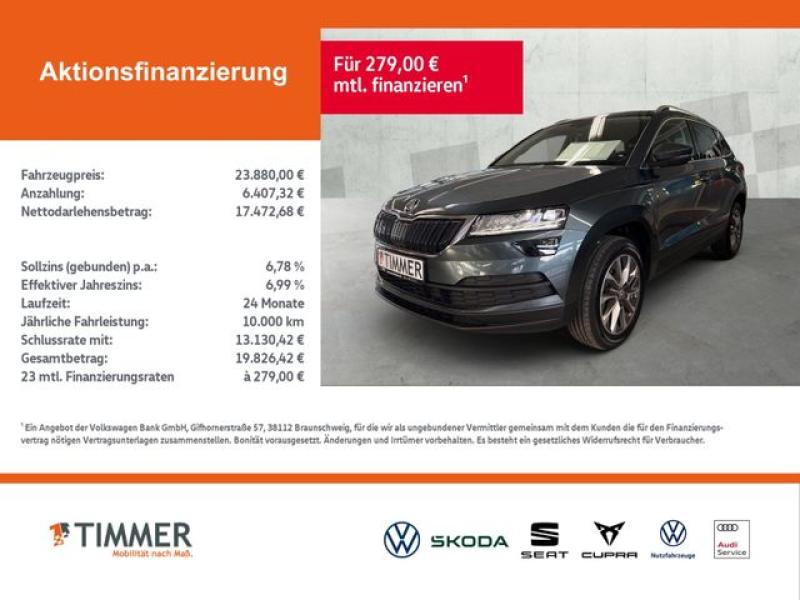 SKODA  Karoq 1.5 TSI DSG CLEVER +CANTON +LED +CARPLAY +, Quarz Grau Metallic