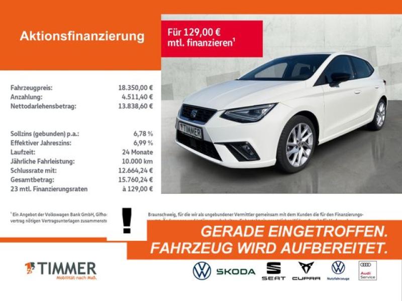 SEAT  Ibiza 1.0 TSI FR +LED +NAVI +17" +DAB +PDC +, Weiß